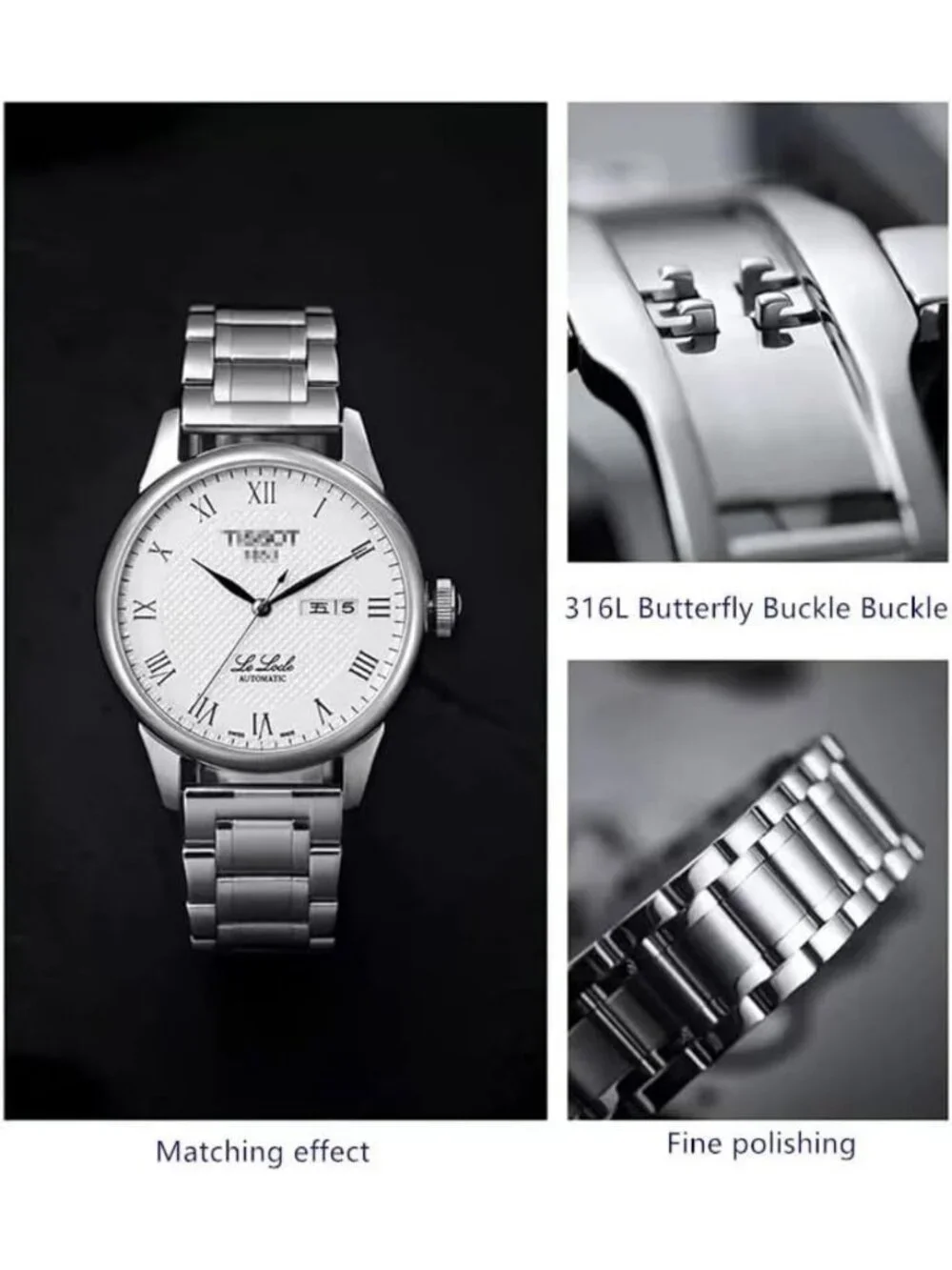 Universal Stainless Steel Watch Band - 14mm to 24mm Adjustable Metal Strap for